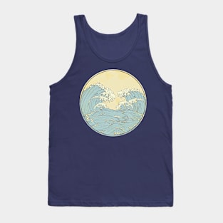 Retro Great Wave Off Kanagawa Art Gift Idea Japanese Tank Top